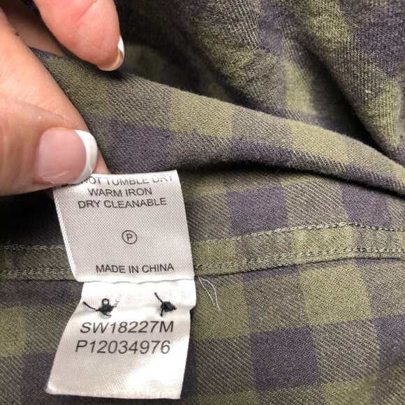 Swanndri Plaid Flannel Shirt Mens Size XXL Cotton Green Long Sleeve Tailored Fit - Picture 7 of 7